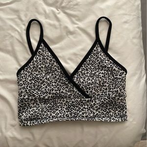 Cheetah print black and blue crop top